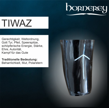 Horn cup with rune engraving